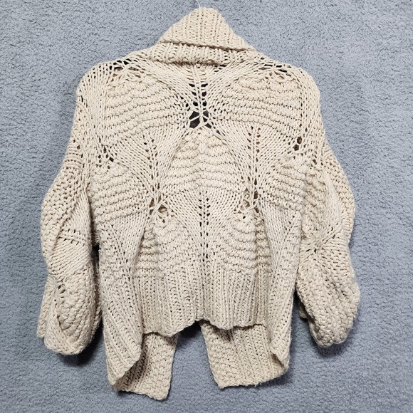 Miss Me Womens‎ Sweater Cardigan Beige Large Button Front Boho Style Short - Picture 5 of 7